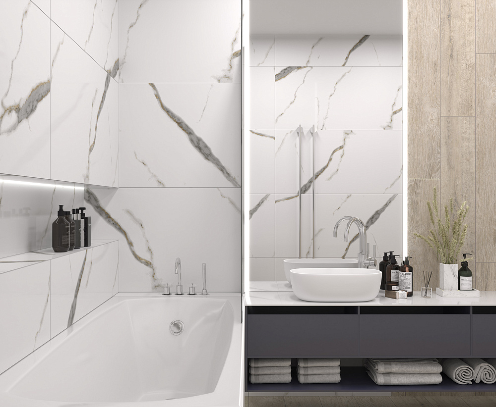 картинка Керамогранит Flona Gold White 60*120см (1.44м2/2шт) 