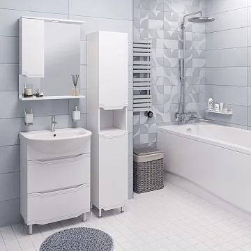 картинка Зеркало Виктория 60 R белый AQUA DE MARCO  являющийся официальным дистрибьютором в России 