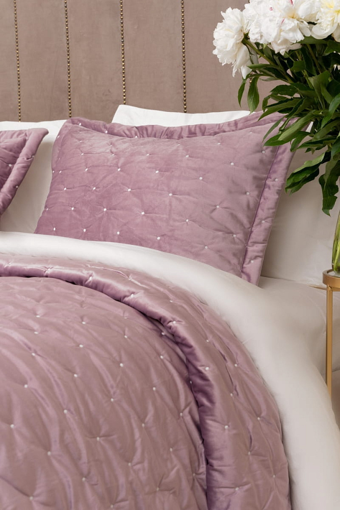 картинка Покрывало Arya Бархат 250*260 - 2(50*70+5) Ansel сиреневый 