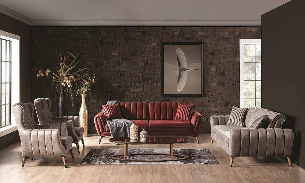 картинка Диван Gusto Three Seater HM-8 трехместный диван с раздвижным механизмом Weltew 