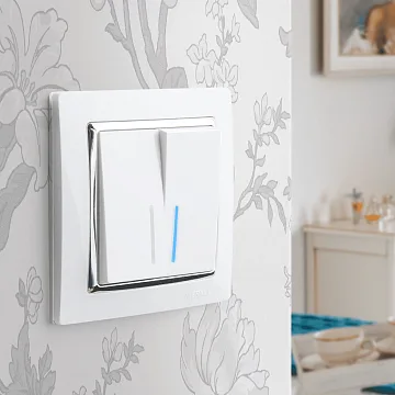 картинка Рамка на 1 пост хром белый Snabb W0011901 Werkel 051657  являющийся официальным дистрибьютором в России 