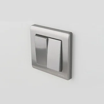 картинка Выключатель двухклавишный глянцевый никель WL 02-SW-2G Werkel LED 028844  являющийся официальным дистрибьютором в России 