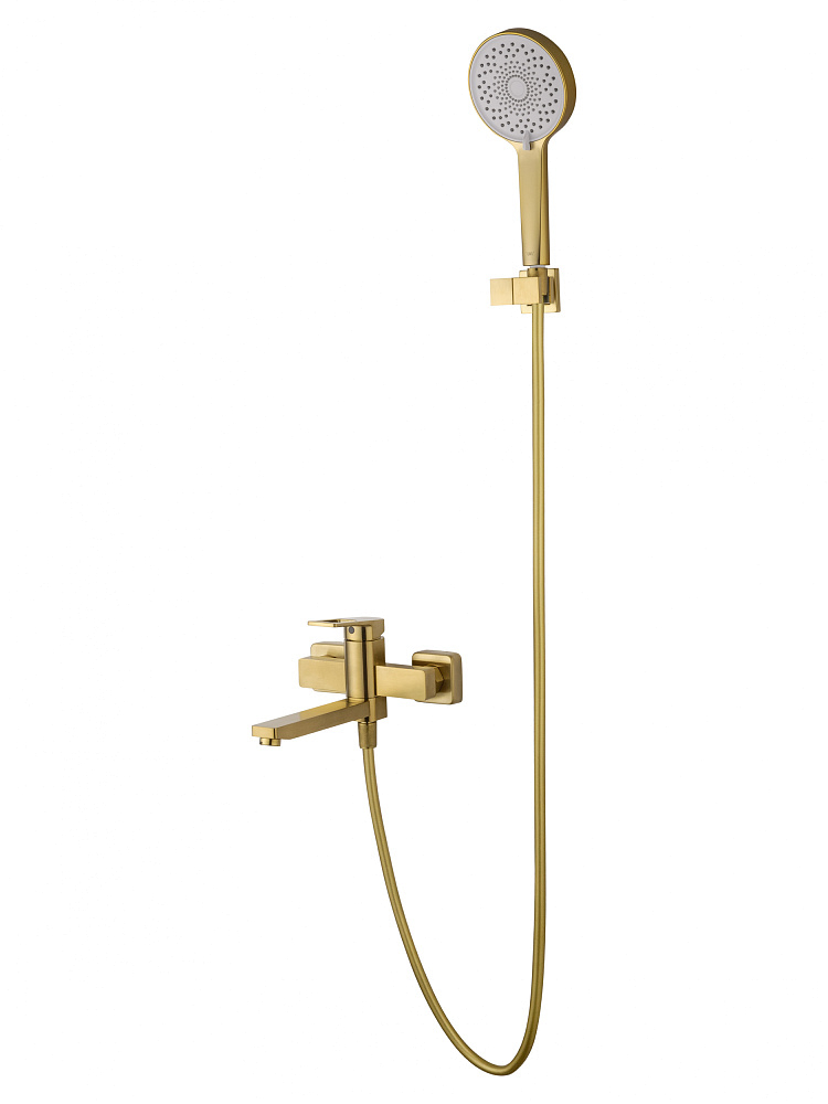 картинка Смеситель для ванны WW-88639010-BG с душем брашированное золото Wonzon & Woghand 
