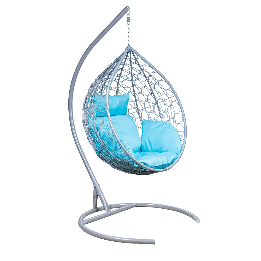 картинка Кресло подвесное Leset Эва (каркас серый металлик, подушка бирюза яркая) 