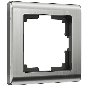 картинка Рамка на 1 пост глянцевый никель Metallic W0011602 051000  являющийся официальным дистрибьютором в России 