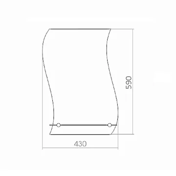 картинка Зеркало Волна 430*600мм с полкой Loranto  являющийся официальным дистрибьютором в России 