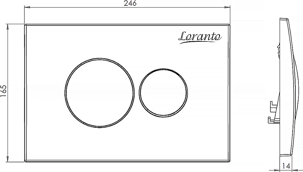 картинка Кнопка для инсталляции круглая хром матовая 7311 Loranto 
