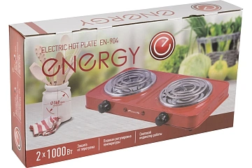 картинка Электроплитка черная 1000+1000 Вт Energy EN-904B 158967 