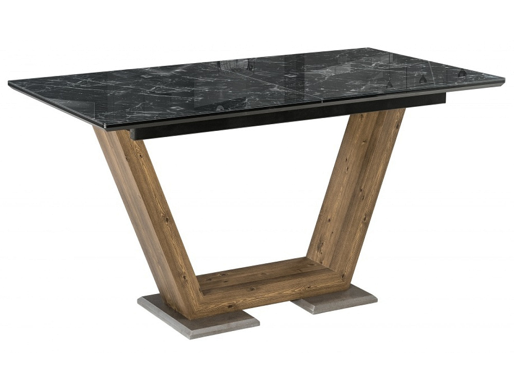 картинка Стол Иматра/Виктория 140(180)*80 мрамор черный/черная шагрень CS457 