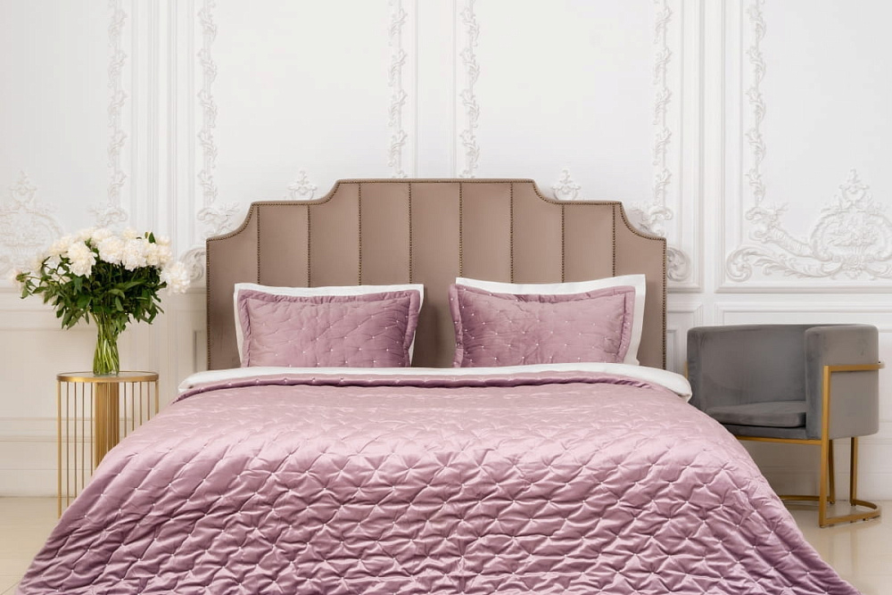 картинка Покрывало Arya Бархат 250*260 - 2(50*70+5) Ansel сиреневый 