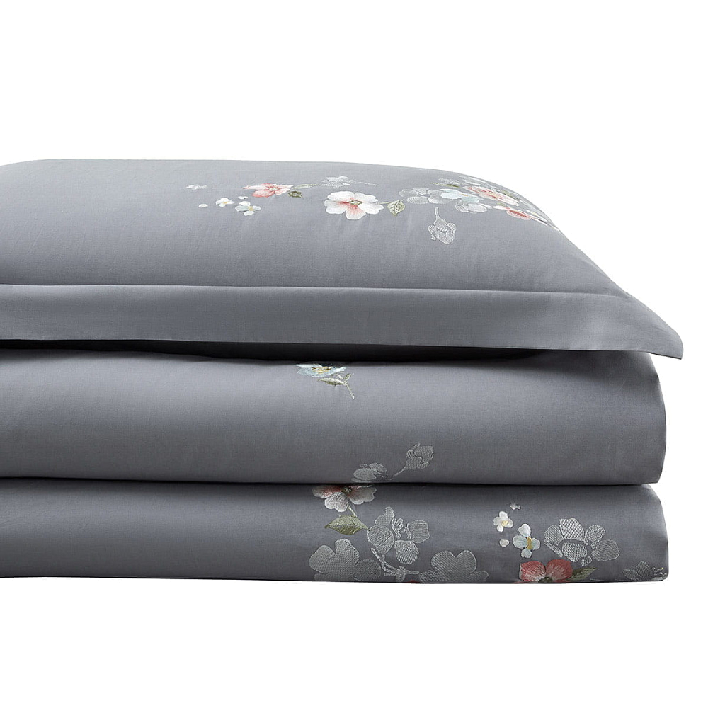 картинка Постельное белье Arya Deluxia сатин с вышивкой 2 Сп. 200*220 Emma серый 