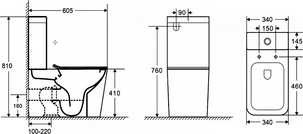 картинка Унитаз Quadro напольный безободковый в компл. с бачком и сид. микрол и арматурой AZ-2175 UQ1 Azario 