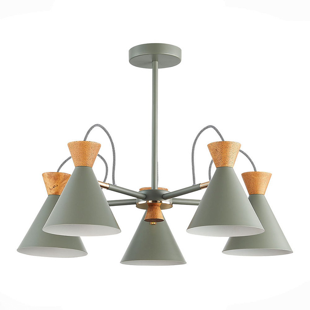 Люстра ST-Luce SLE125112-05 потолочная Серый /Золото/Темное дерево от гипермаркета ТАТАЕВ