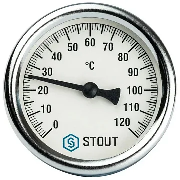 картинка Термометр биметал с погр гильзой Stout 63/50  являющийся официальным дистрибьютором в России 