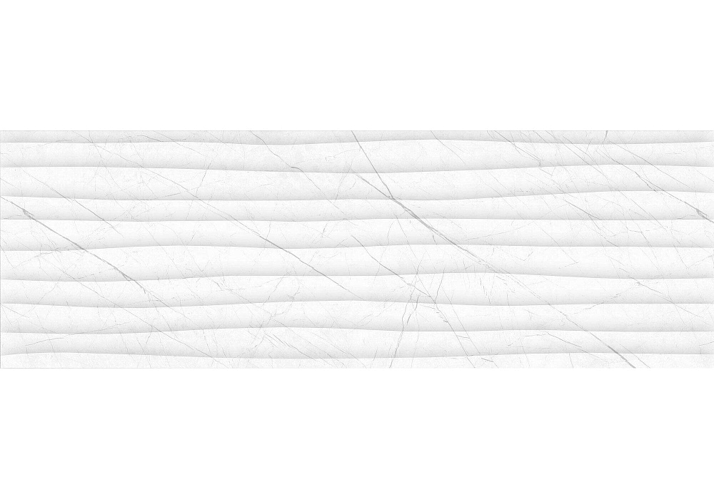 картинка Плитка керамическая Верди 1 д/стен декор белый волна 25*75см (1.5м2/8шт) 
