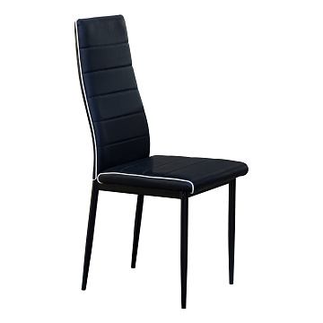 картинка Стул DC2-001 Black Leg/EDC-Y001-1 PVC Black With White Boarder  являющийся официальным дистрибьютором в России 