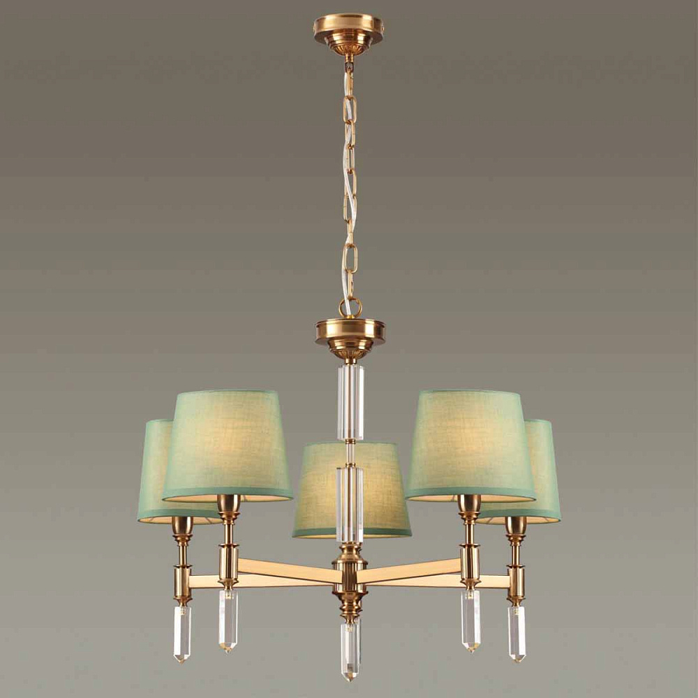 Люстра Lumion 4887/5 бронзовый/зеленый абажур от гипермаркета ТАТАЕВ