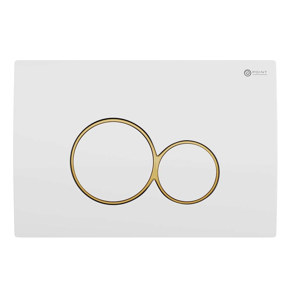 картинка Клавиша смыва Виктория для инсталляции белая золото PN44061WG Point 