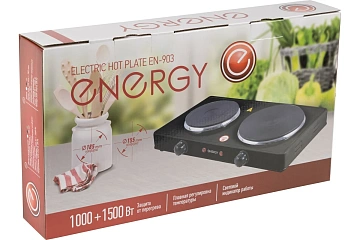 картинка Электроплитка черная 1000+1500 Вт Energy EN-903B 158957 