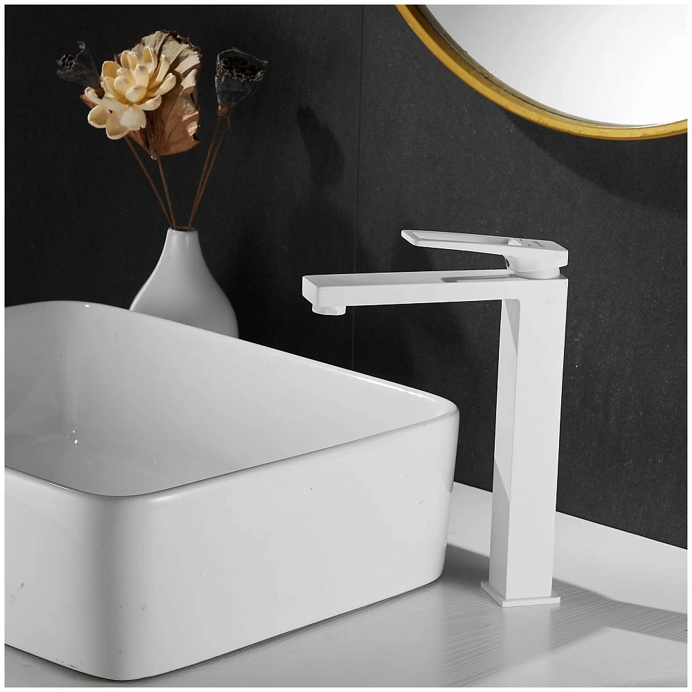 картинка Смеситель для раковины S6811C белый Shevanik 