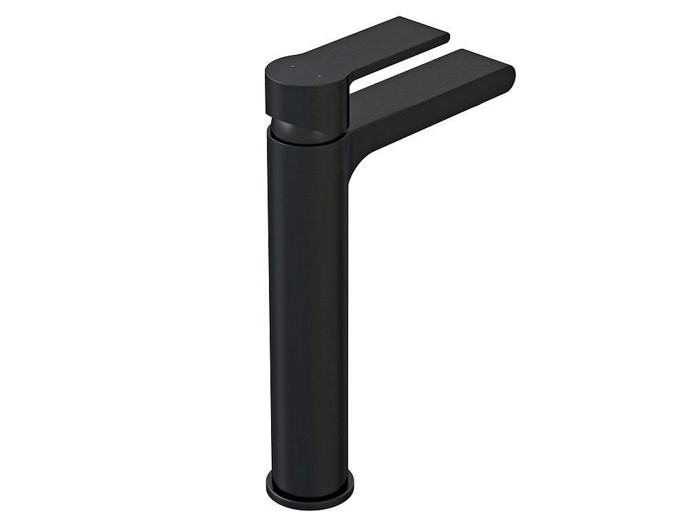 картинка Смеситель для раковины высокий BRASKO BLACK однорычажный черный клик клак 63111 Cersanit 