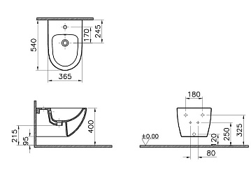 картинка Биде подвесное без отв Sento 4338B003-1046 Vitra  являющийся официальным дистрибьютором в России 
