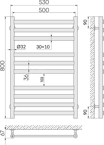 картинка Полотенцесушитель Indigo Slim б/п 80/50 Золото  являющийся официальным дистрибьютором в России 