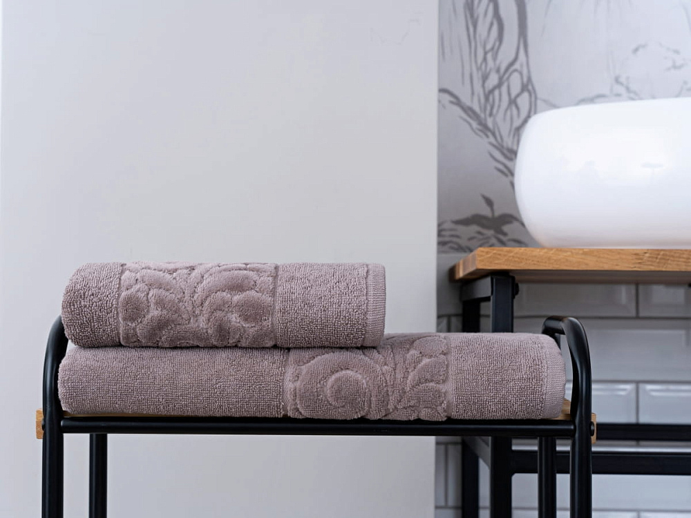 картинка Полотенце Arya бархат 70*140 Liber темно-бежевый 