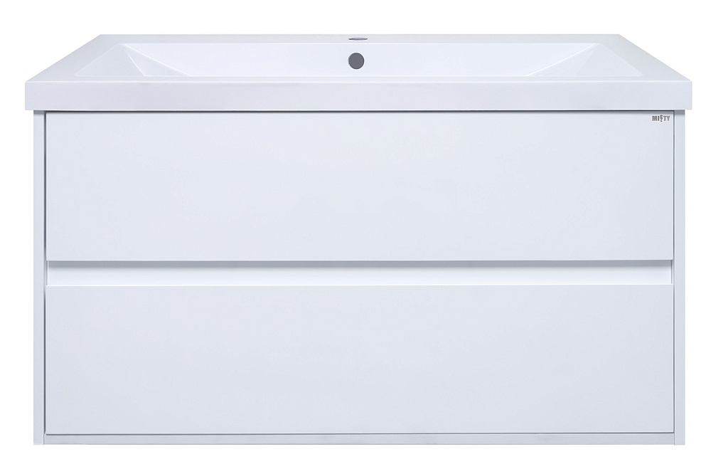 картинка Тумба Алиса 90 2 ящ подвесная белая эмаль ум. Алиса 90 D A/M Misty 