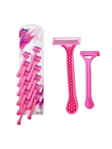 картинка Бритва станок голуб. женск Soft Care Max 12 шт  являющийся официальным дистрибьютором в России 