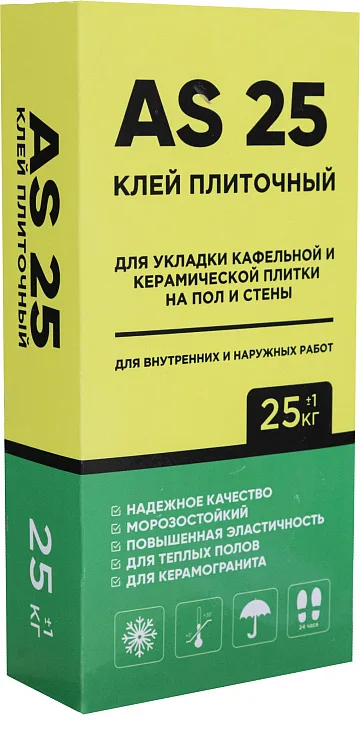 картинка Клей плиточный AS 25 универсальный 25кг (50)  являющийся официальным дистрибьютором в России 