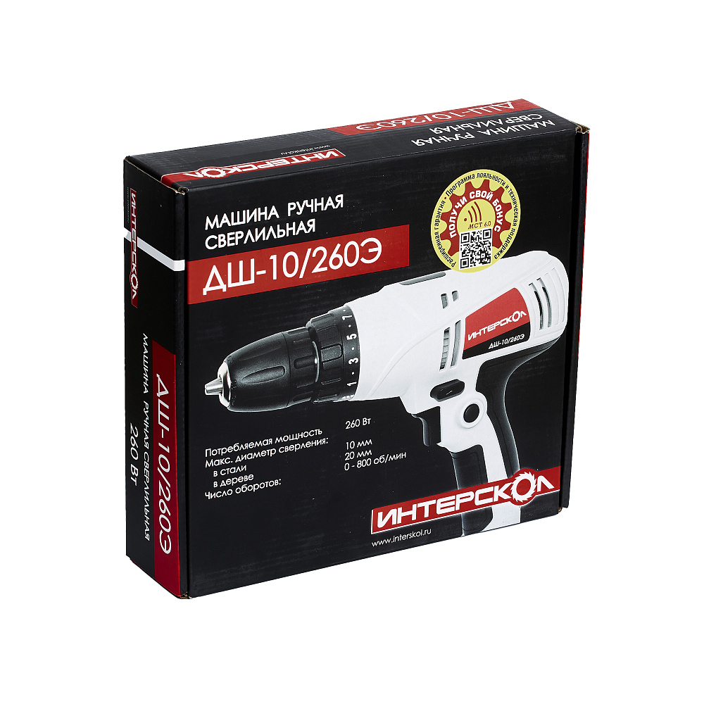 картинка Дрель электрический ДШ-10/260Э Интерскол 