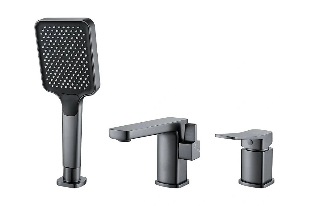 картинка Смеситель для ванны S9912T врезной оружейная сталь Shevanik 