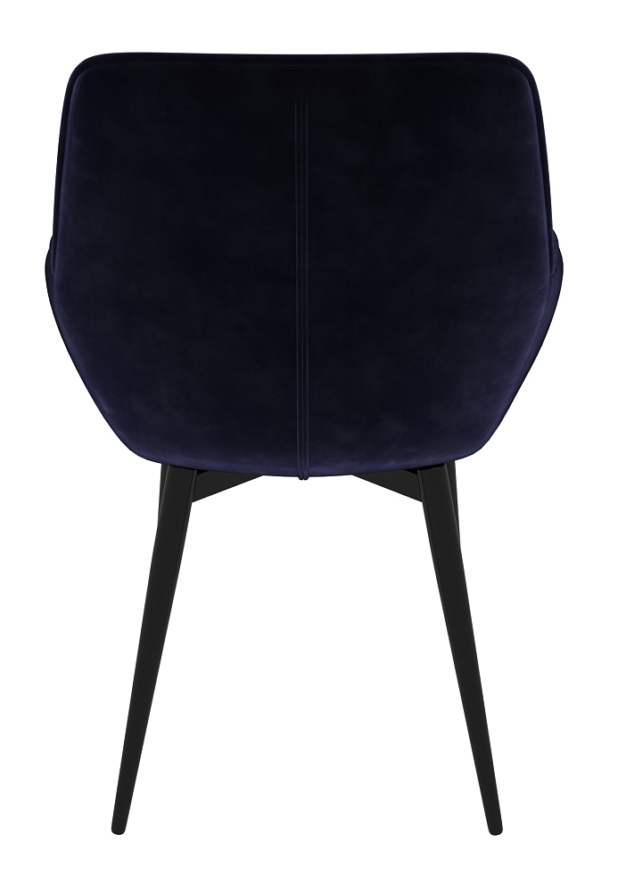 картинка Стул Тосно черный сиденье ткань Бархат темно-синий 