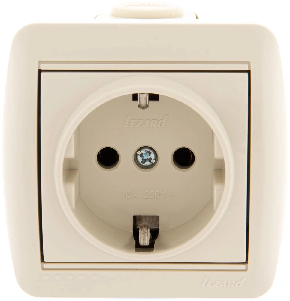 картинка Розетка 1-м накладная б/з керам-белая Ната 710 0200 121 