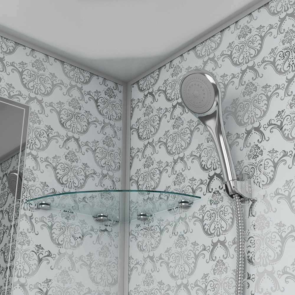 картинка Душ.кабина NG-7702W (1000*1000*2100) (3-мест) низ.под 15см белый Niagara 