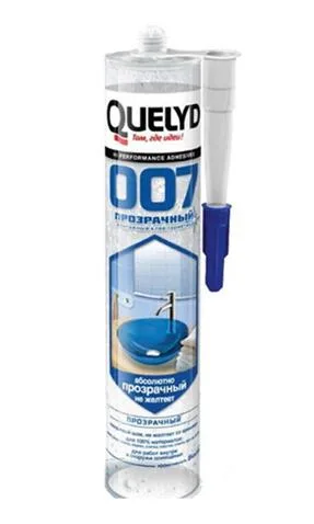 картинка Клей Quelyd Герметик прозрачный 007 Cristal Clear 0,290л  являющийся официальным дистрибьютором в России 